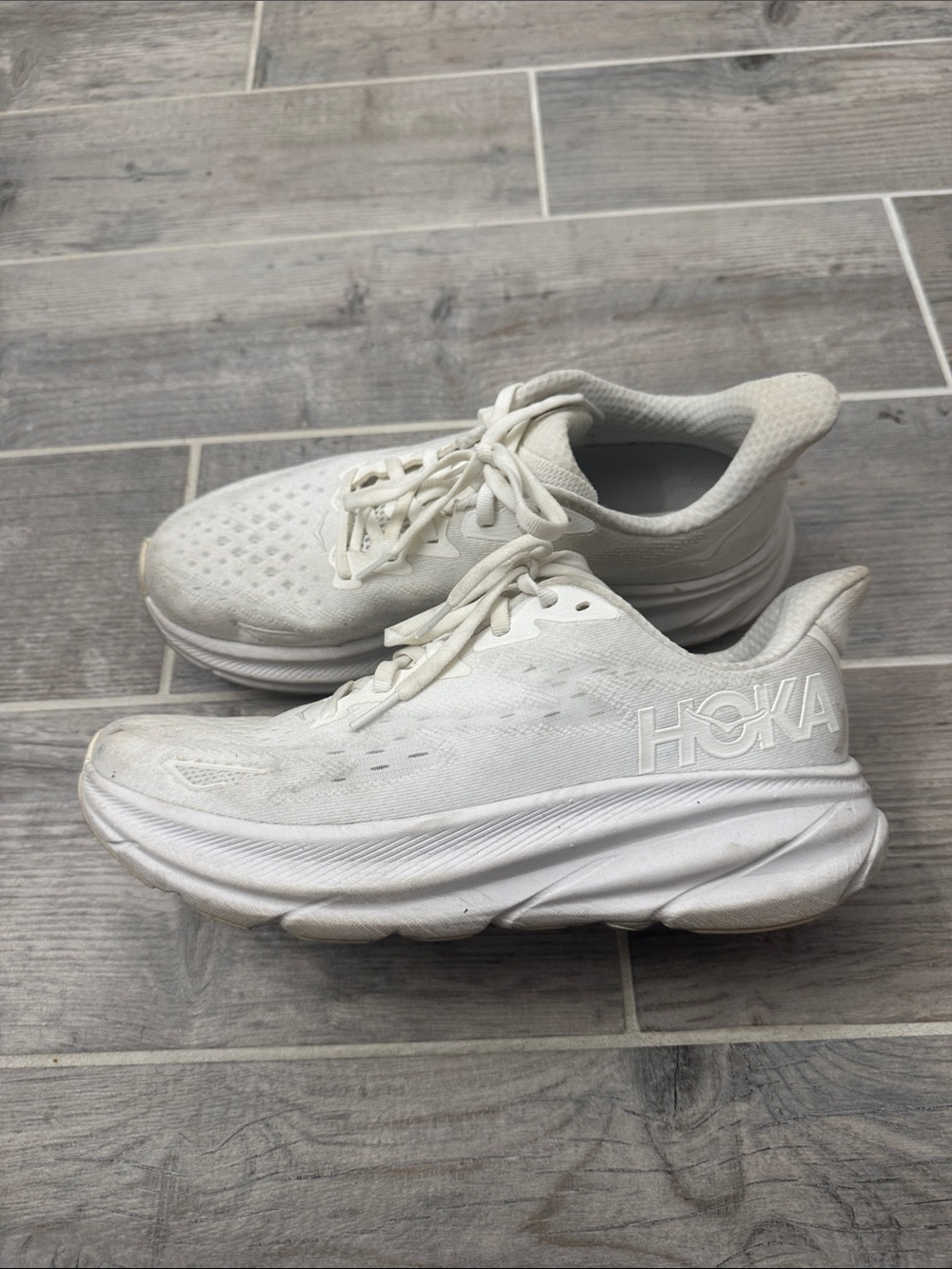 Hoka White Women's Cushioned Running Sneakers